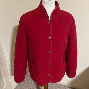 Cozy Charter Club Red Quilted Jacket L